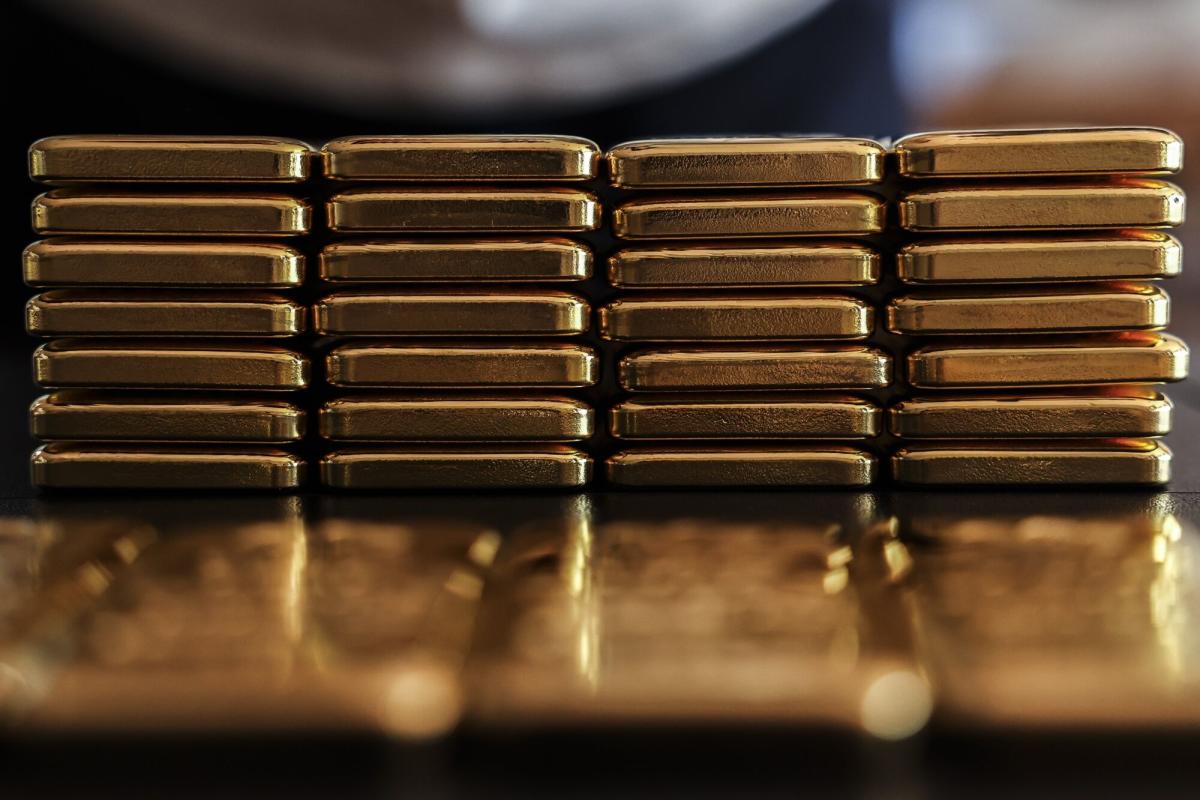 Gold is falling again after its biggest daily slump in almost two years