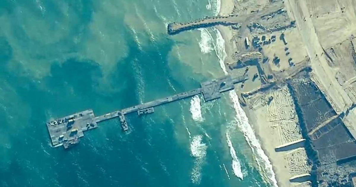 A first close-up of the US military's Gaza pier project, which is struggling to get aid to the Palestinians