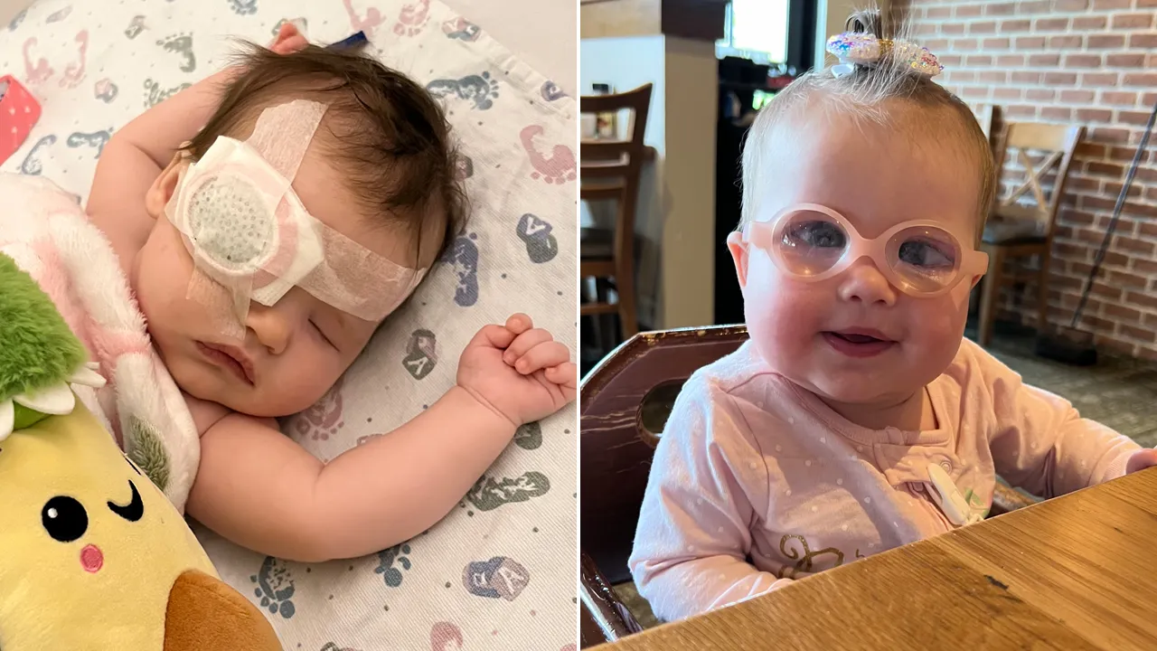 Baby born with cataract undergoes three eye surgeries to save her sight: 'I just kept praying'