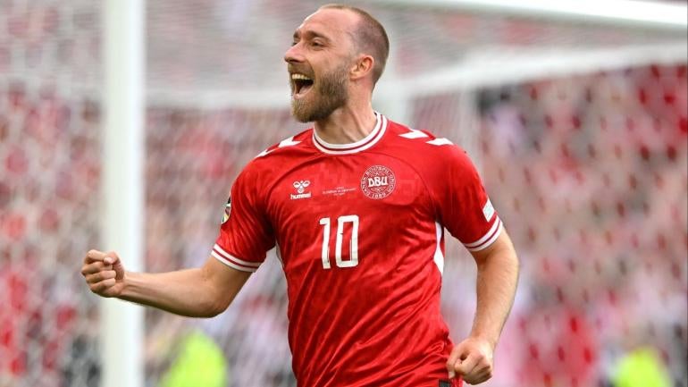 Danish Christian Eriksen scores at the 2024 European Championship, three years after suffering cardiac arrest on the field