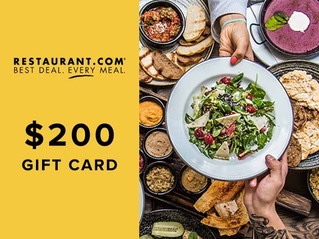 Give Dad a $200 Restaurant.com e-gift card for $35