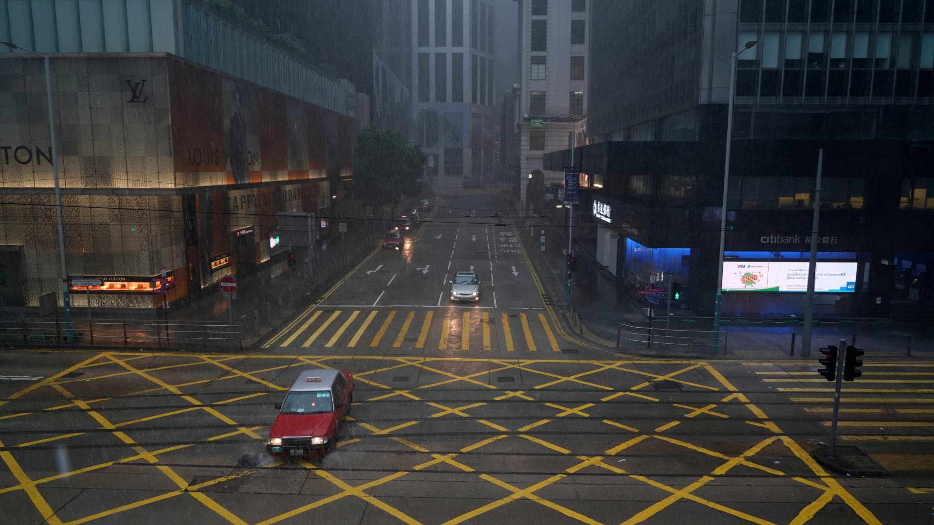 Hong Kong's stock markets continue to trade during typhoons, as of September 23