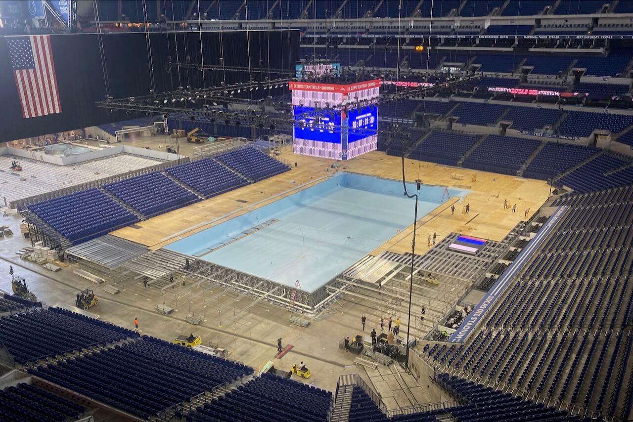 How Lucas Oil Stadium turned into a swimming pool for the U.S. Olympic Trials