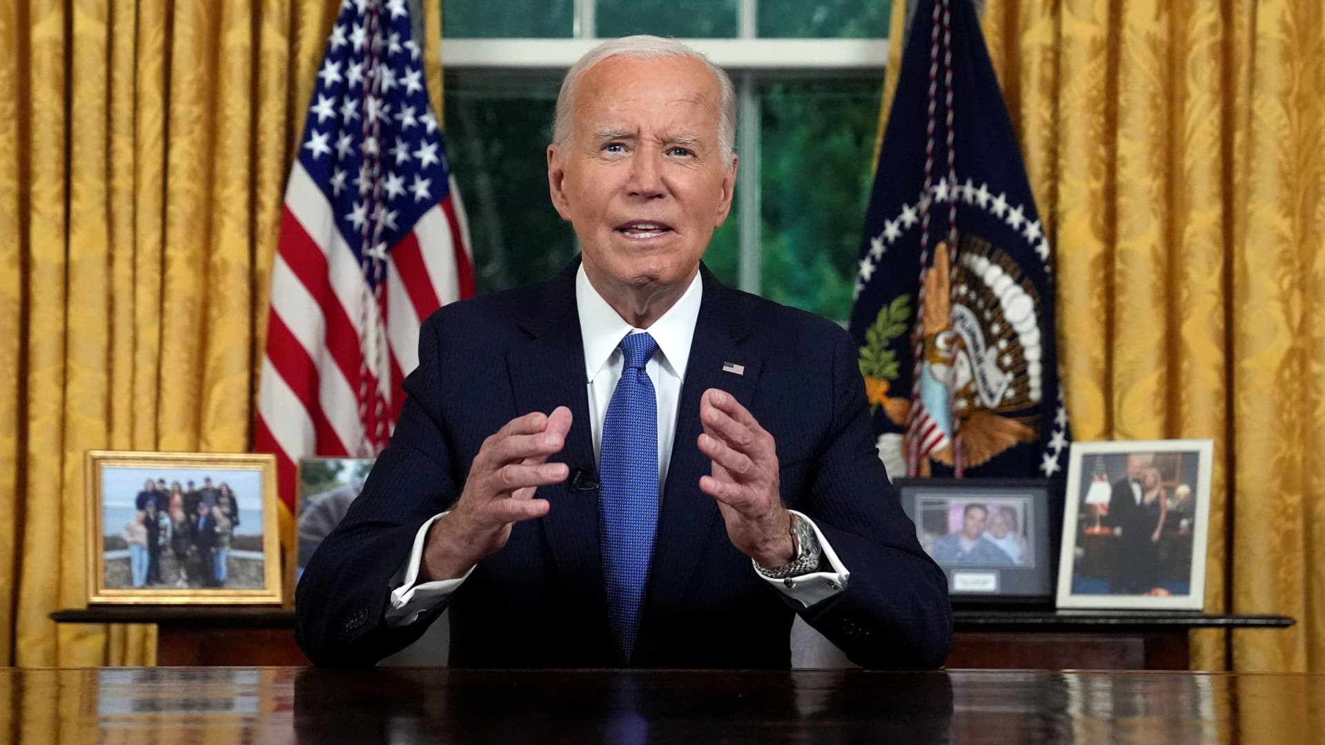 Biden explains post-election exit, praises Harris over Trump