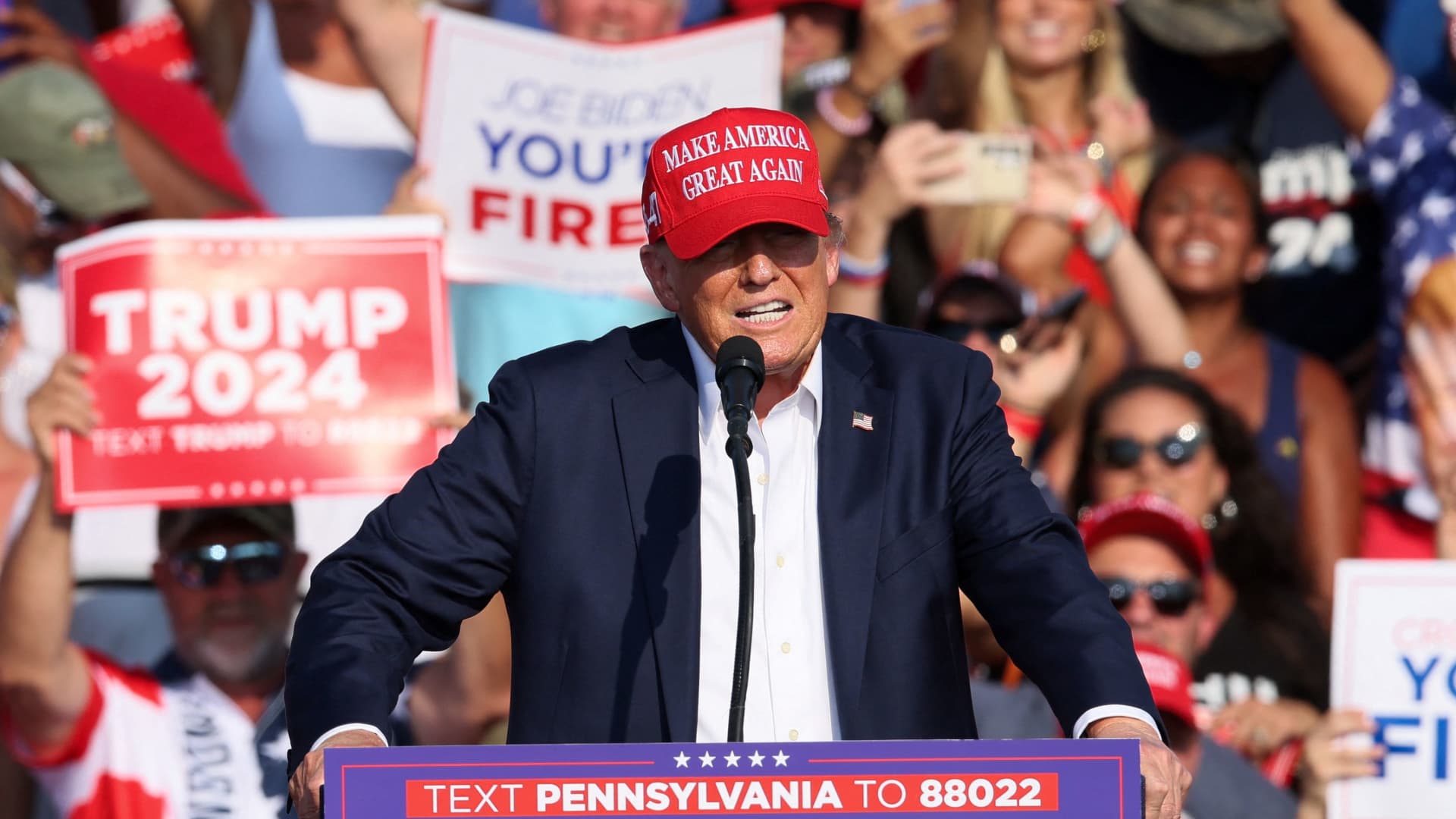 Trump holds rally in Butler, Pennsylvania, where he survived assassination attempt